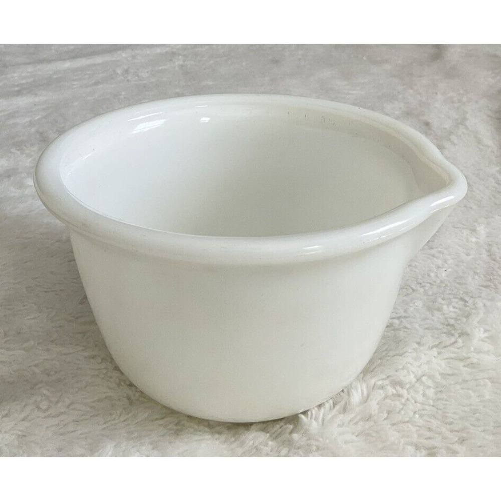 Vintage Custard Glass Marked Hamilton Beach Mixing Bowl- 4-5/8" x 6-3/4"